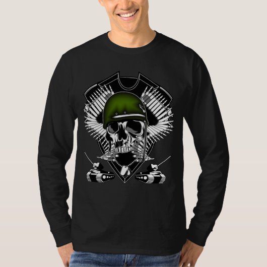 T-shirt Chemise militaire de crâne (Devant)
