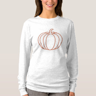 T-shirt Chemise Minimaliste Citrouille Ligne‑Art • Néon Gl