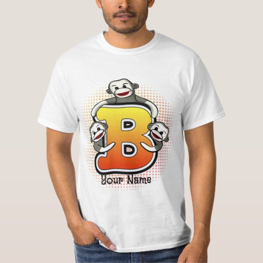 T-shirt Chemise Monogramme B Singe Chaussette (Devant)
