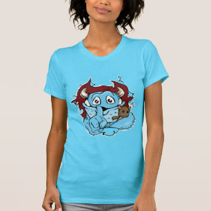 T-shirt Chemise Monster Bleue Bleue Bizarre mais drôle