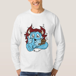 T-shirt Chemise monstre blanc et bleu bizarre mais drôle