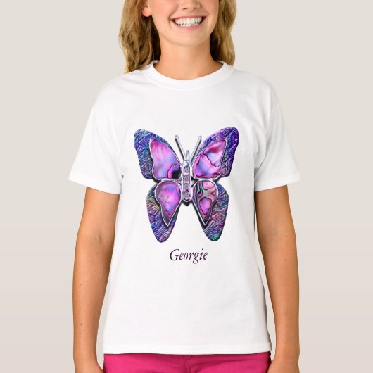 T-shirt Chemise mousseuse papillon pourpre (Devant)