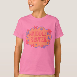 T-shirt Chemise moyenne de papillon de fleur de soeur -