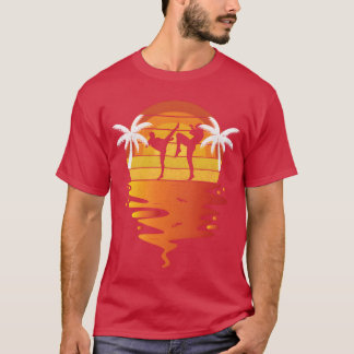 T-shirt Chemise Muayhai rétro coucher de soleil 70s vintag
