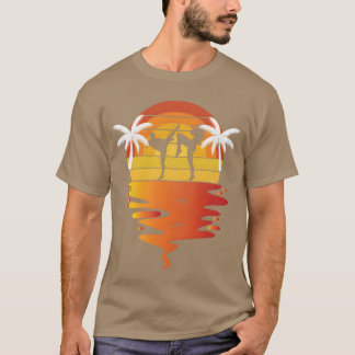 T-shirt Chemise Muayhai rétro coucher de soleil 70s vintag