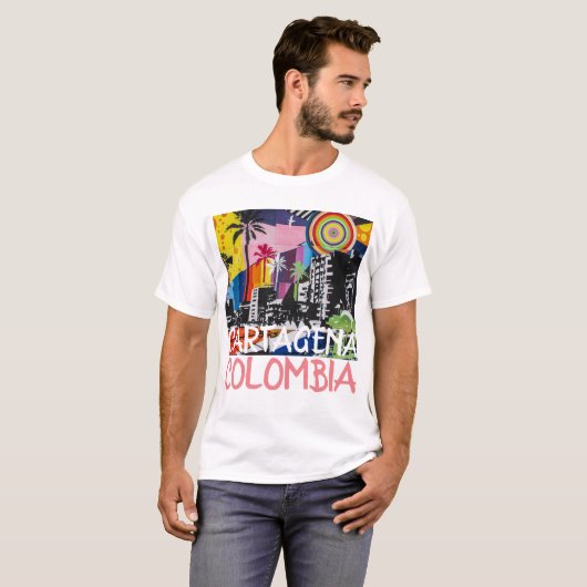 T-shirt Chemise murale d'un Cool de Carthagène en Colombie (Devant entier)