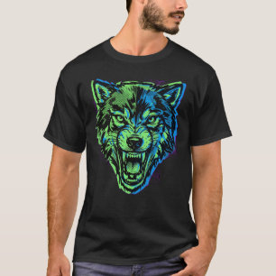 T-shirt Chemise Néon Wolf Legion Cyberpunk Wolf Graphic T