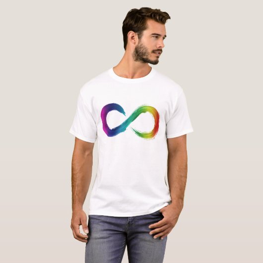 T-shirt Chemise Neurodiversité à l'arc-en-ciel (Devant entier)
