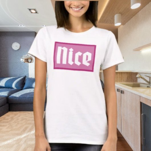 T-shirt Chemise Nice Pink Box Typography