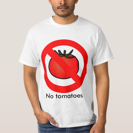T-shirt Chemise "No Tomatoes". (Devant)