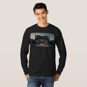T-shirt Chemise noire à manches longues pour hommes Garage