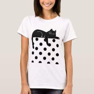T-shirt Chemise noire à pois