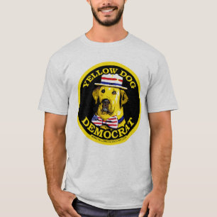 T-shirt Chemise noire de Démocrate de chien jaune