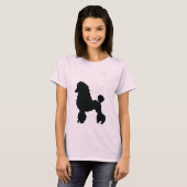 T-shirt Chemise noire de jupe de caniche (Devant entier)
