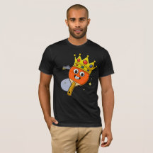Chemise noire de ping-pong à manche courte avec ra