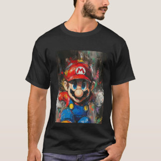 T-shirt "Chemise noire du logo Super Mario"