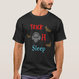T-shirt Chemise Noire Édition Halloween Trick Ou Sleep