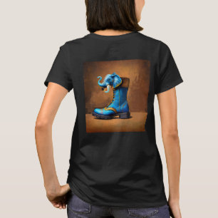 T-shirt Chemise noire femme Steampunk Elephant Boot dos