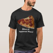 T-shirt Chemise noire Pepperoni Pizza Slice (Devant)