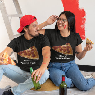 T-shirt Chemise noire Pepperoni Pizza Slice