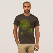 T-shirt Chemise noire pour hommes Taurus Mandala (Devant entier)