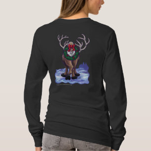 T-shirt Chemise noire Reindeer de Noël