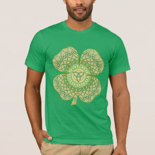 T-shirt Chemise noire Shamrock celtique