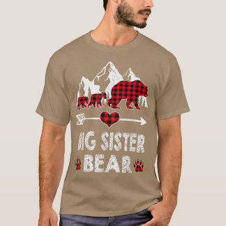 T-shirt Chemise Ours Grande Soeur, Buffalo Rouge Plaid Big