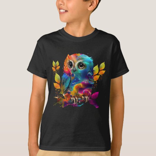 T-shirt Chemise OWL COLORÉ ABSTRAIT  (Devant)