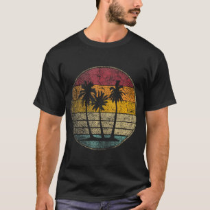 T-shirt Chemise Palm Tree Plage Tropicale Style Rétro Vint