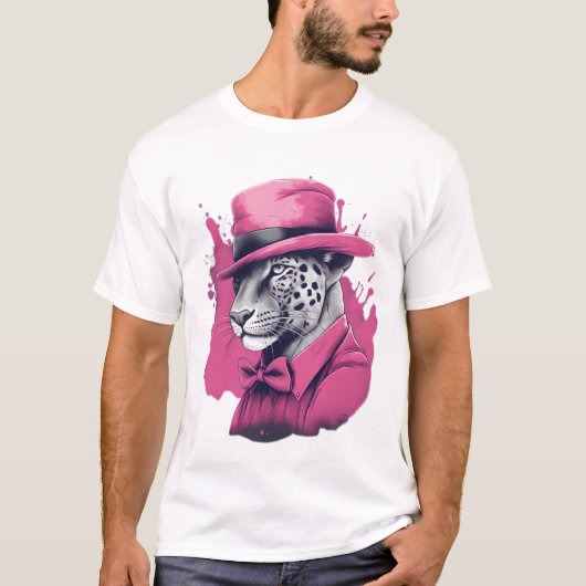 T-shirt Chemise panthère rose (Devant)