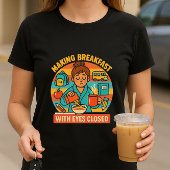 T-shirt Chemise Parente Mignonne ; Fermeture Des Yeux De P