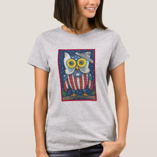 T-SHIRT CHEMISE PATRIOTIQUE 4 JUILLET AMERICAN HOOT OWL