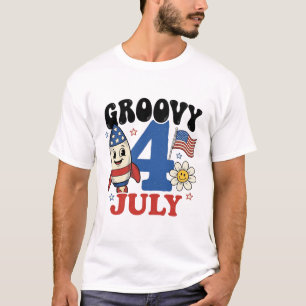 T-shirt Chemise patriotique de fusée Groovy 4 juillet Desi