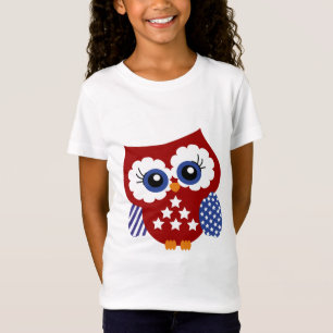 T-Shirt Chemise patriotique de hibou de bannière étoilée