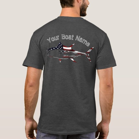 T-shirt Chemise patriotique faite sur commande de thon (Dos)