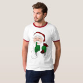 T-shirt Chemise Père Noël Festive Santa Clause Ringer T-sh (Devant entier)