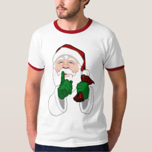 T-shirt Chemise Père Noël Festive Santa Clause Ringer T-sh