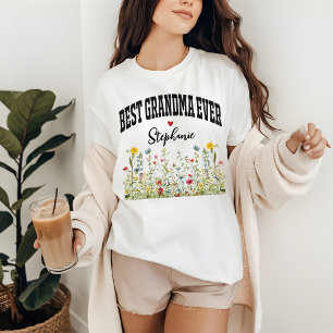 T-shirt Chemise personnalisée à fleurs sauvages, Cadeau d'