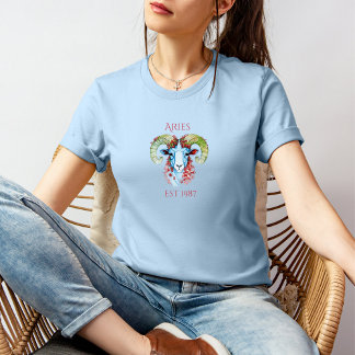 T-shirt Chemise personnalisée année florale Bélier 