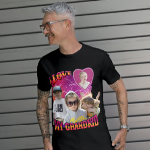 T-shirt Chemise personnalisée avec photo Bootleg J'aime mo