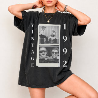 T-shirt Chemise personnalisée avec photo et année vintage