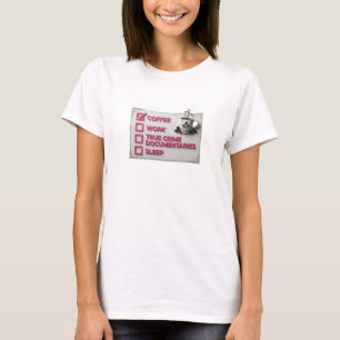 T-shirt Chemise personnalisée COFFEE WORK TRUE CRIME Or Vi