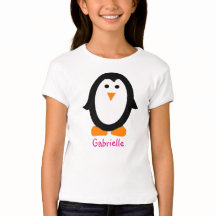 Chemise personnalisée de pingouin pour des filles
