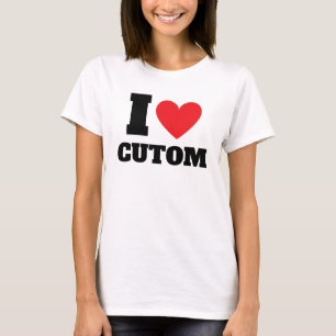 T-shirt Chemise personnalisée I Love I Heart