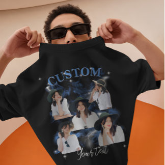 T-shirt Chemise personnalisée vintage de style rap avec ph