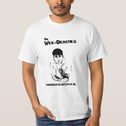 T-shirt Chemise Petite-Beasties de combat de boissons (Devant)