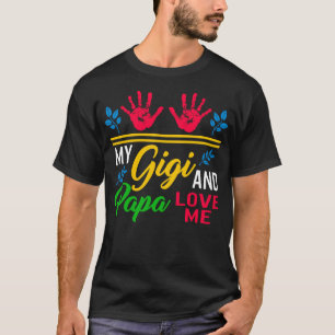 T-shirt Chemise Petits-Enfants, Mon Gigi Et Papa M'Aiment 