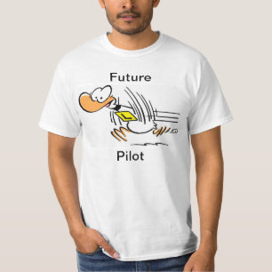 T-shirt Chemise pilote drôle de bande dessinée de vol