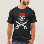 T-shirt Chemise Pirate Avec Crossbones & Patch Oeil Crâne (Devant)